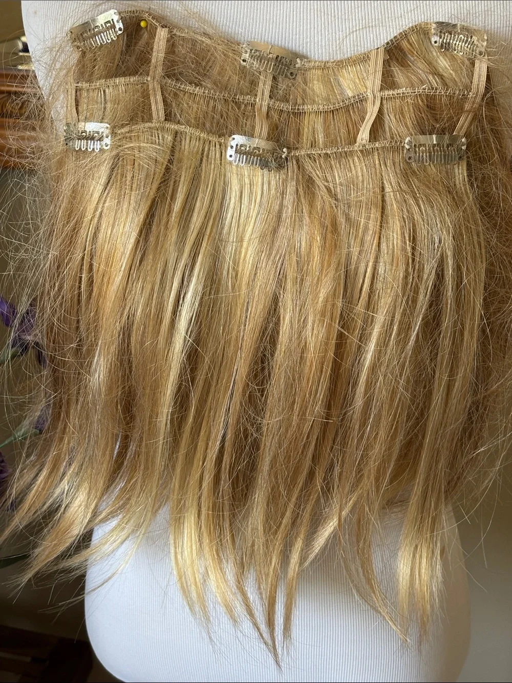 Natural Golden Blonde Clip-In Real hair